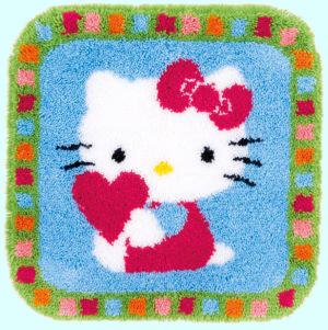Knüpfteppich Hello Kitty Herzen 0153808